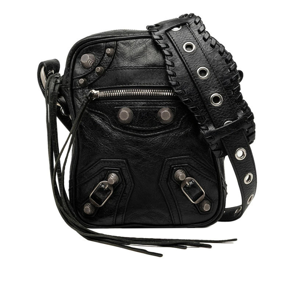 Balenciaga Lucagol Crossbody Bag Black Leather
